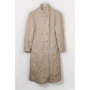 VTG FORECAST OF BOSTON WOOL Full Length Coat-Womens Sz 11/12 Beige Cream (READ)